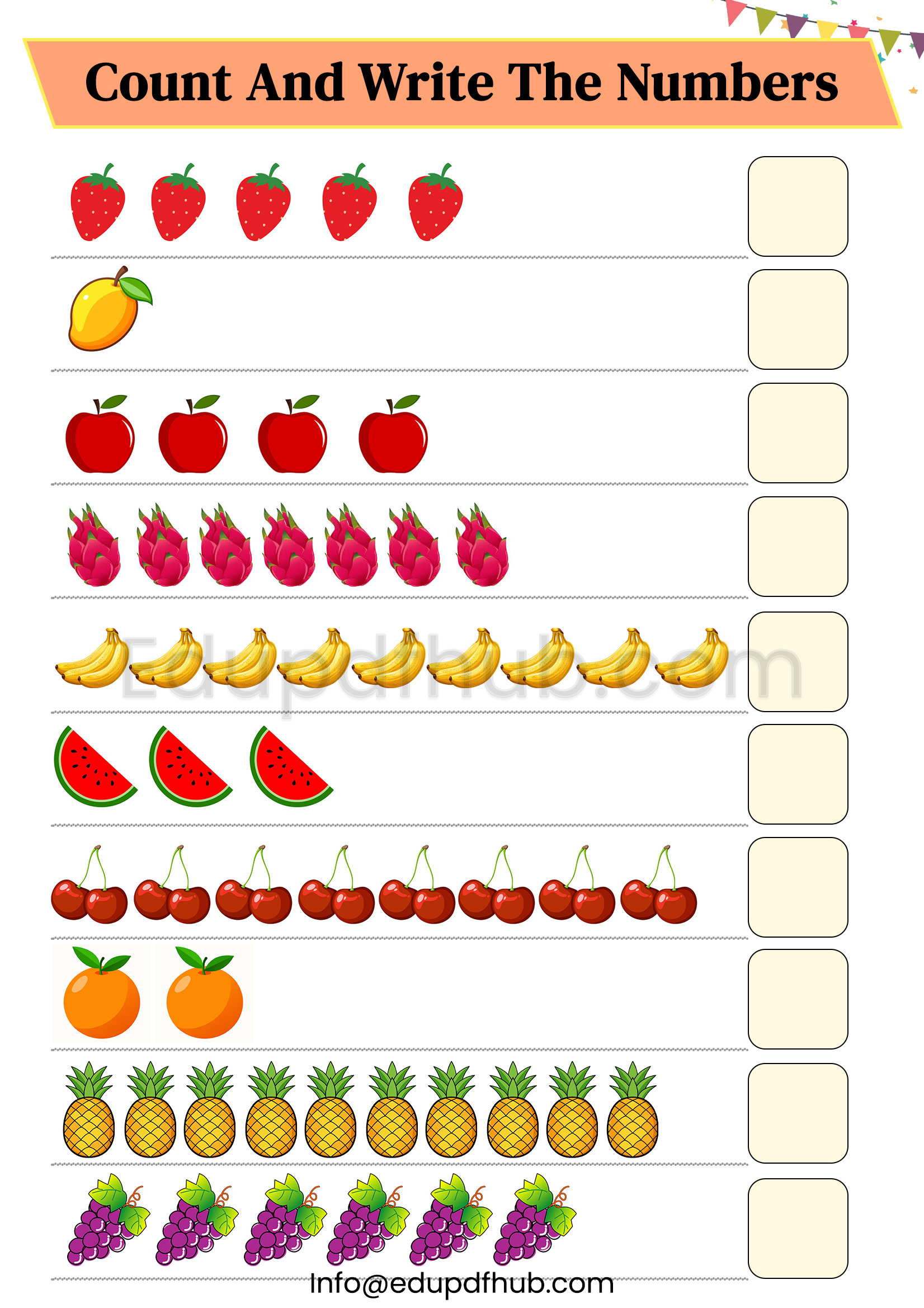count and write the numbers worksheet